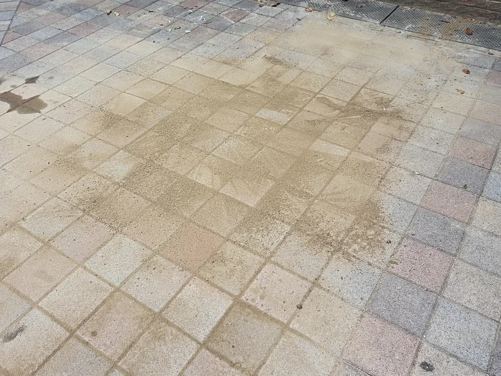 라인을 맞춰 가지런히 정리된 보도블럭 바닥
